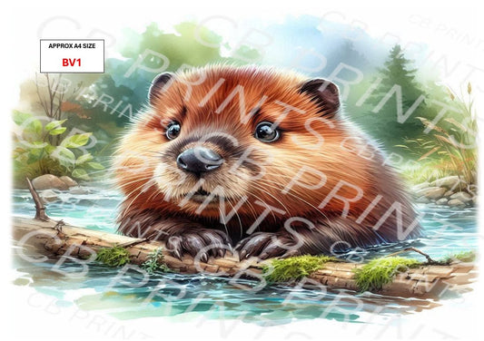 Beaver Decoupage Paper BV1 – Mulberry Paper Print