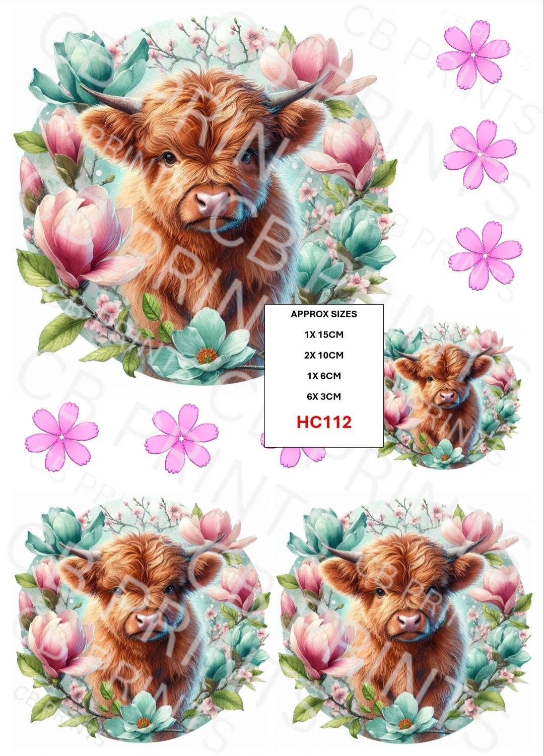 Highland Cow Decoupage Print HC112 | Mulberry Paper