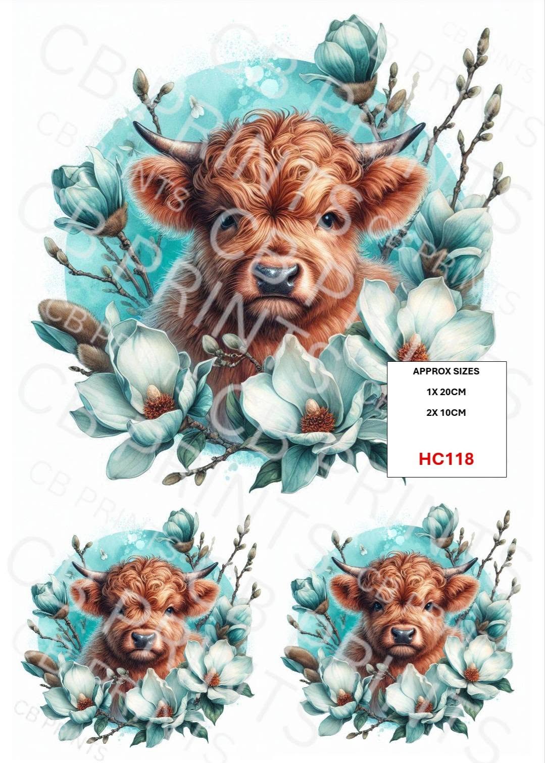 Highland Cow Decoupage Print HC118 | Mulberry Paper