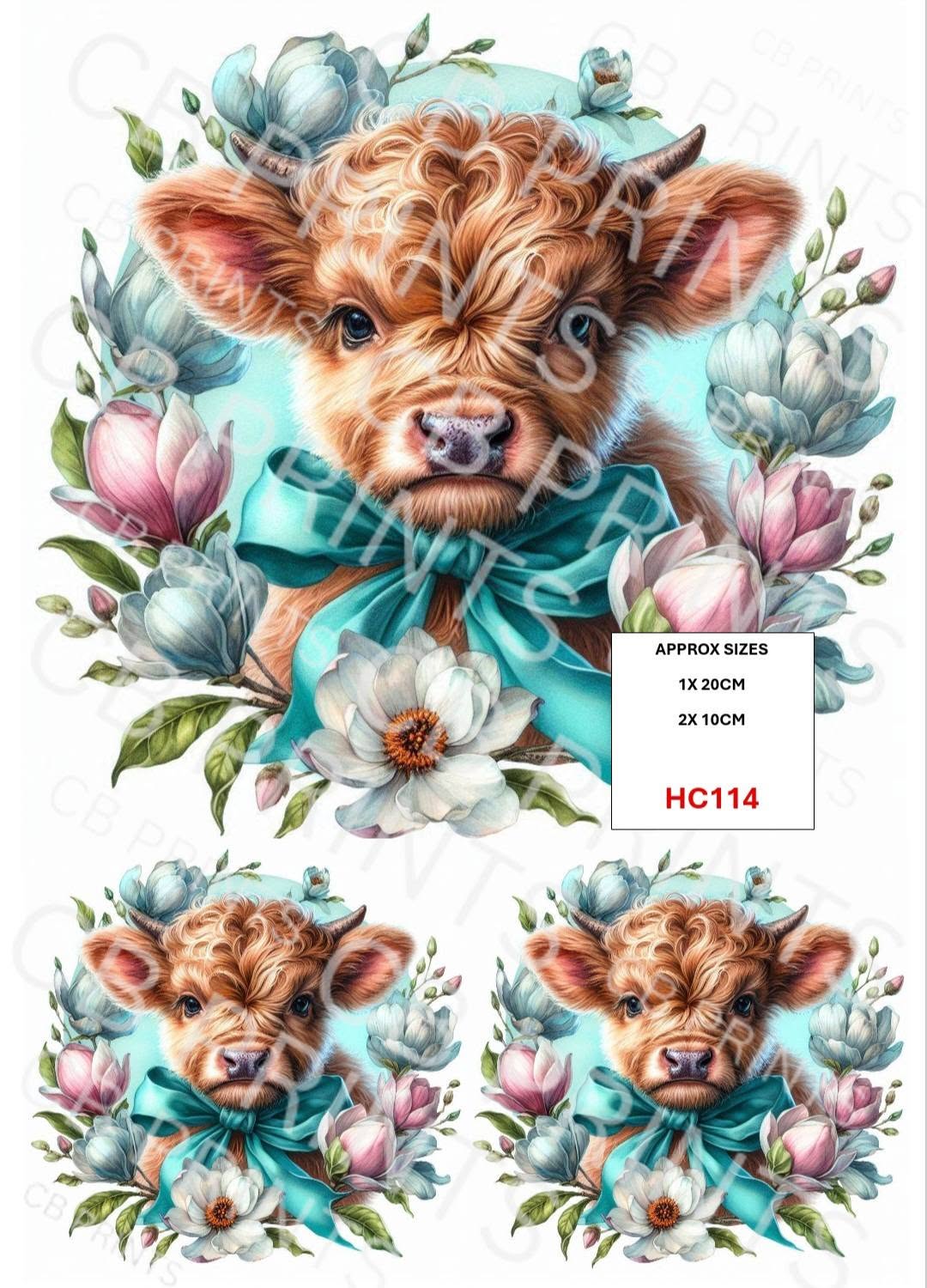 Highland Cow Decoupage Print HC114 | Mulberry Paper
