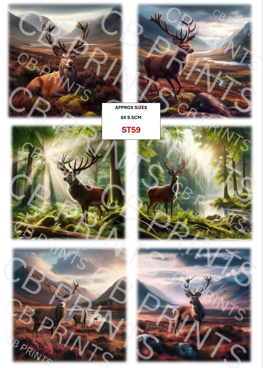 Stag Decoupage Print ST59 | Mulberry Paper