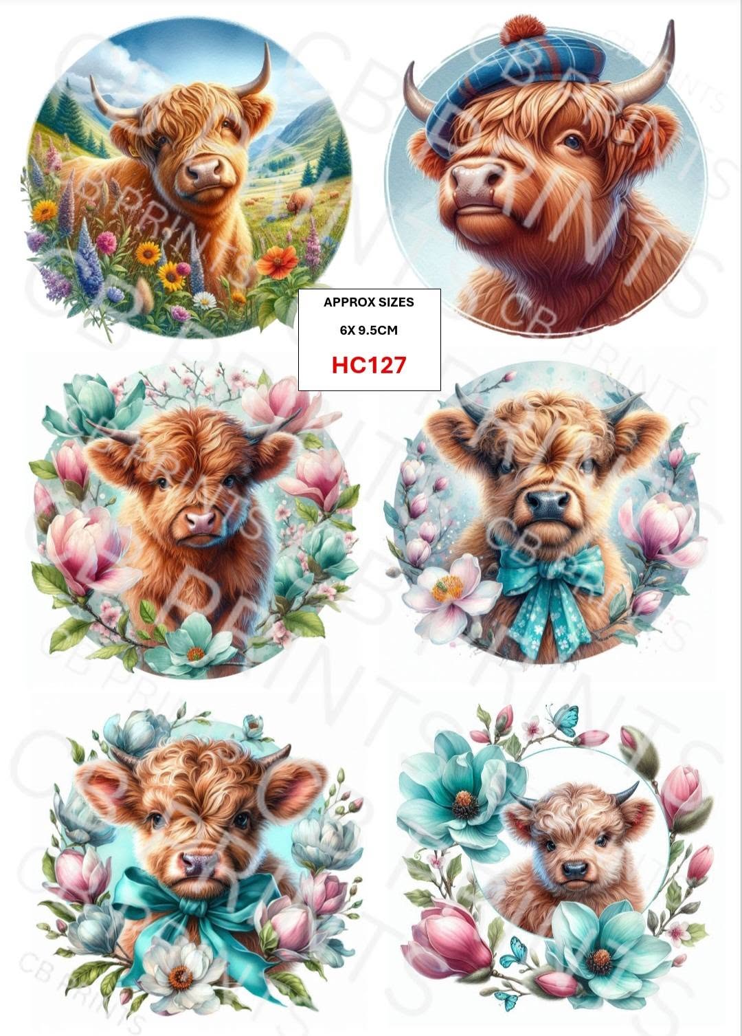 Highland Cow Decoupage Print HC127 | Mulberry Paper