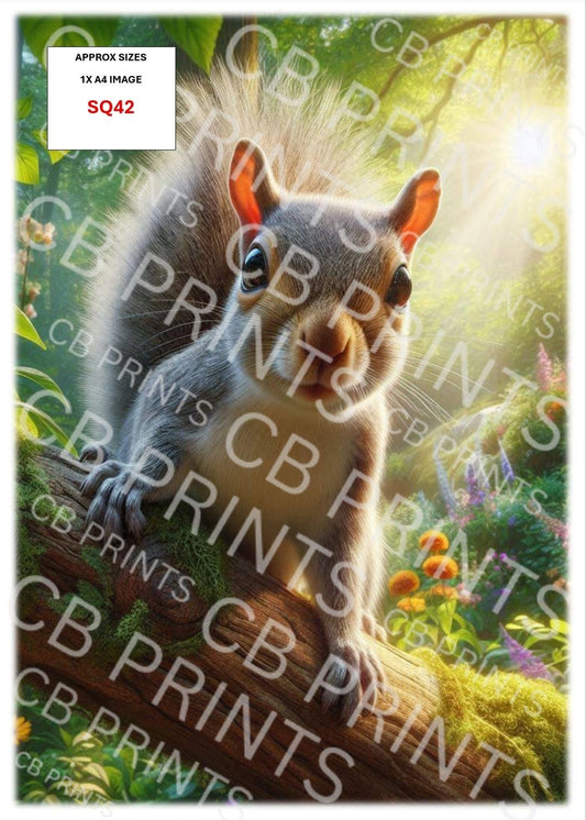 Squirrel Decoupage Print SQ42 | Mulberry Paper