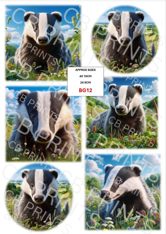 Badger Decoupage Print BG12 | Mulberry Paper