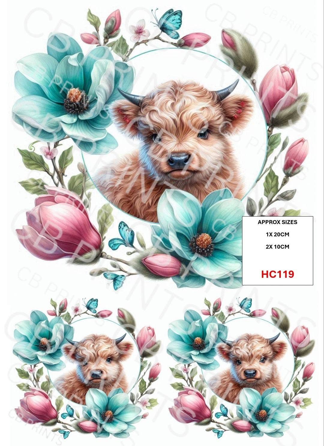 Highland Cow Decoupage Print HC119 | Mulberry Paper