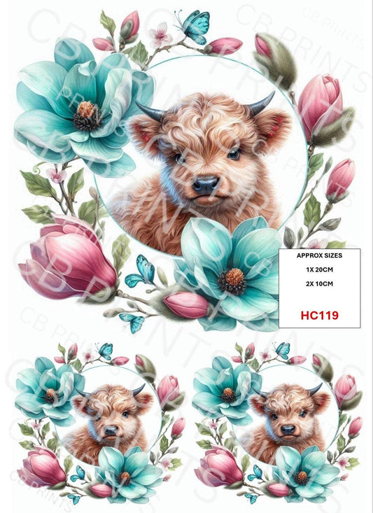 Highland Cow Decoupage Print HC119 | Mulberry Paper