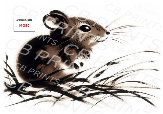 Oriental style Mouse Decoupage Paper MO50 – Mulberry Paper Print