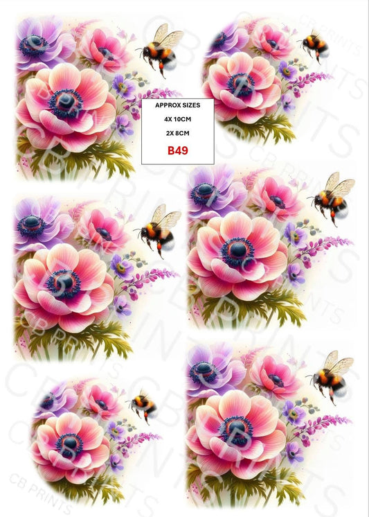 Bee Decoupage Print B49 | Mulberry Paper