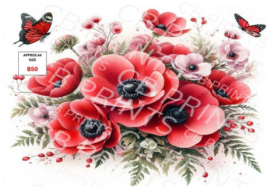 Butterfly Decoupage Paper Print B50 – Mulberry Paper