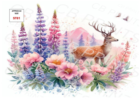 Stag Decoupage Print ST61 | Mulberry Paper