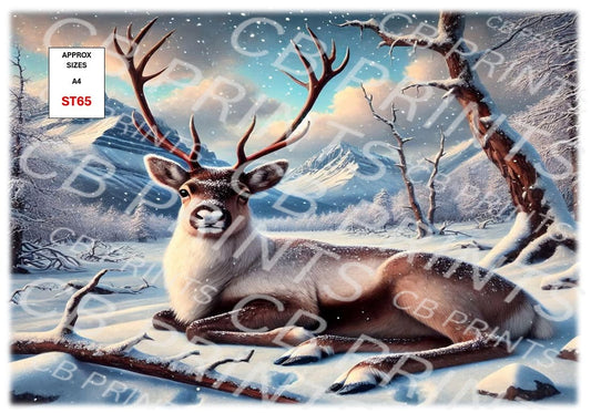 Stag Decoupage Print ST65 | Mulberry Paper