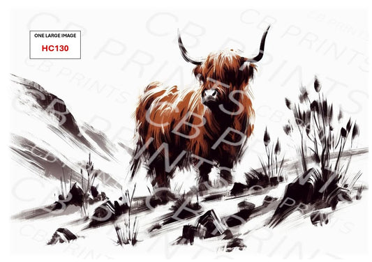 Highland Cow Decoupage Print HC130 | Mulberry Paper