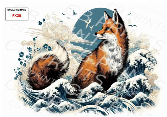 Fox Decoupage Print FX30 | Mulberry Paper