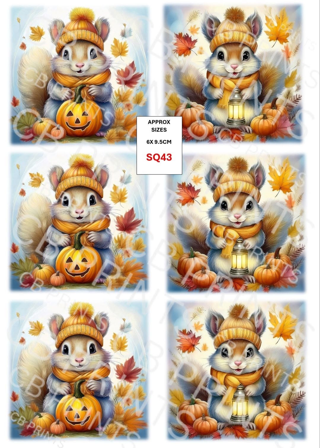 Squirrel Decoupage Print SQ43 | Mulberry Paper