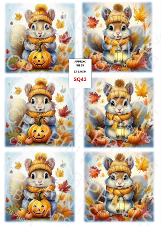Squirrel Decoupage Print SQ43 | Mulberry Paper