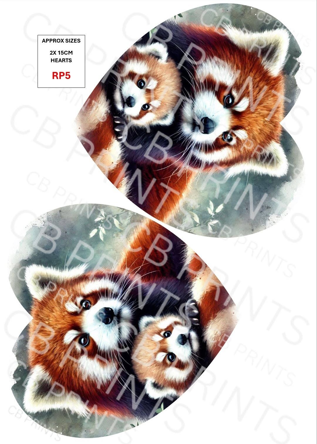 Red Panda Decoupage Paper Print RP5 | Mulberry Paper | CB Paper Prints