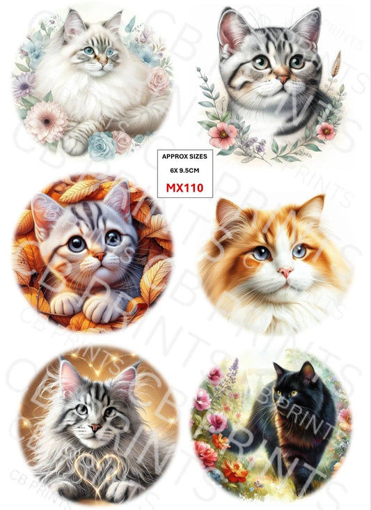 Cat Decoupage Paper MX110 – Mulberry Paper Print