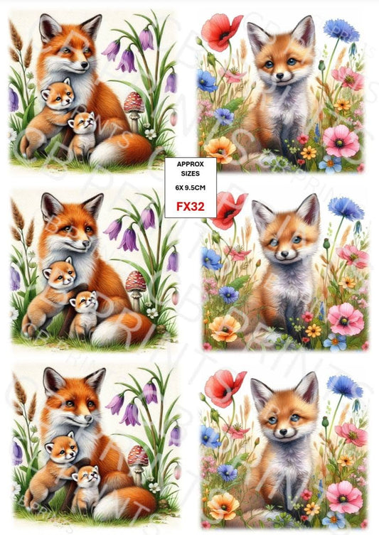 Fox Decoupage Print FX32 | Mulberry Paper