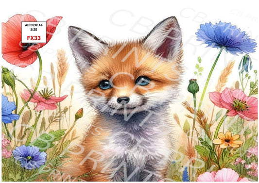 Fox Decoupage Print FX33 | Mulberry Paper