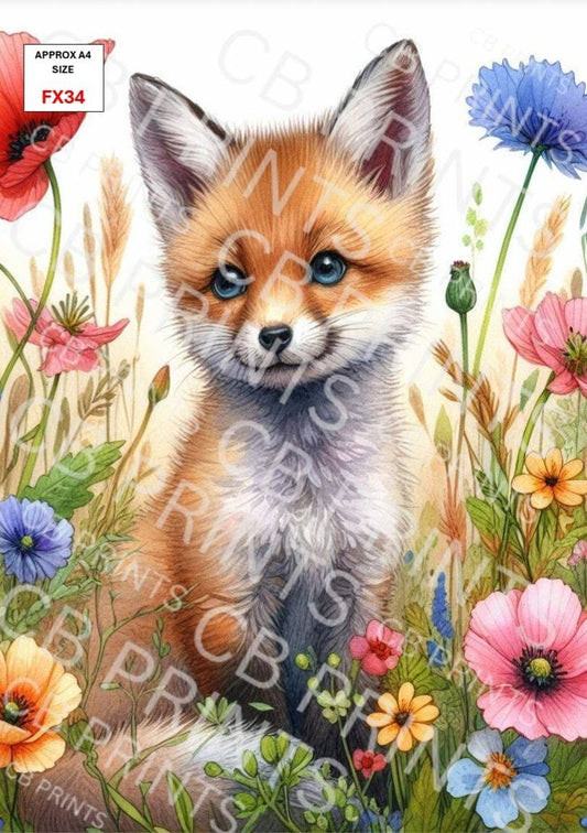 Fox Decoupage Print FX34 | Mulberry Paper