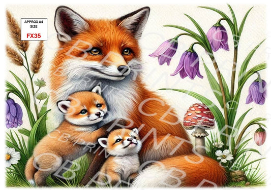 Fox Decoupage Print FX35 | Mulberry Paper