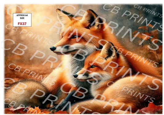 Fox Decoupage Print FX37 | Mulberry Paper
