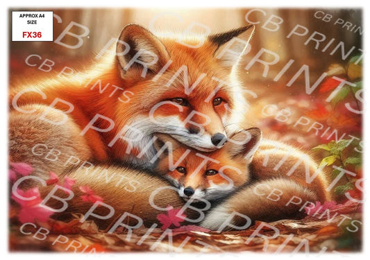 Fox Decoupage Print FX36 | Mulberry Paper