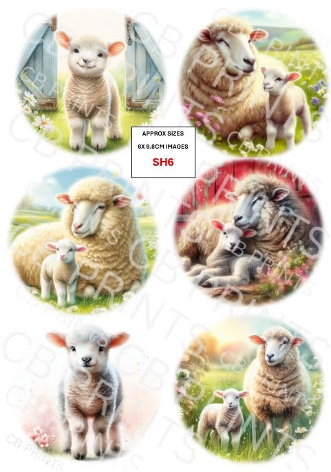 Sheep Decoupage Print SH6 | Mulberry Paper