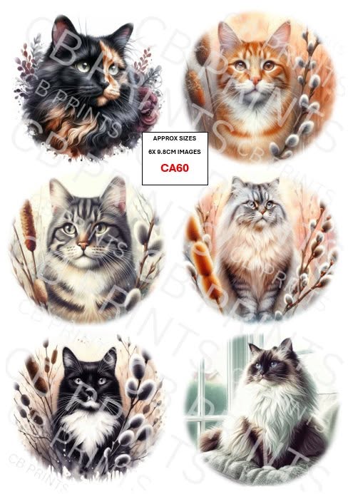 Cat Decoupage Paper CA60 – Mulberry Paper Print