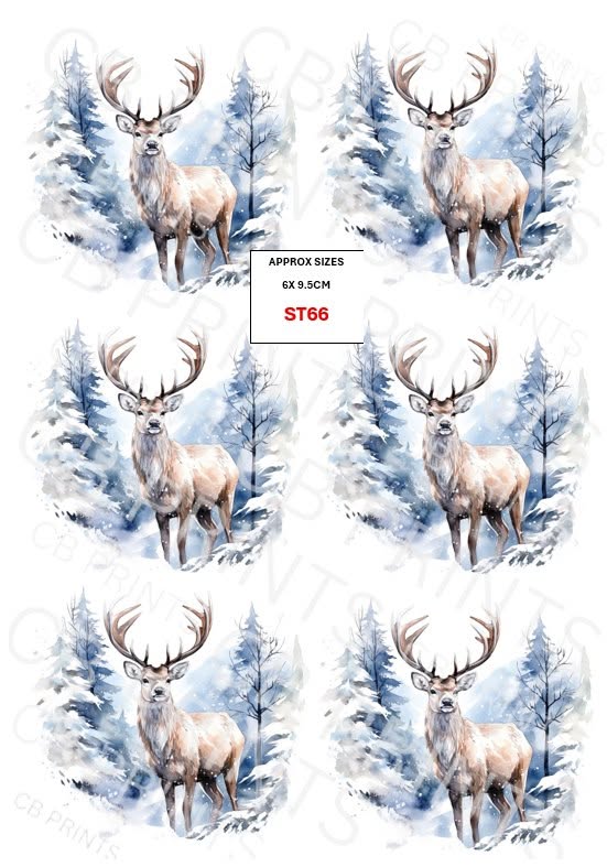 Stag Decoupage Print ST66 | Mulberry Paper