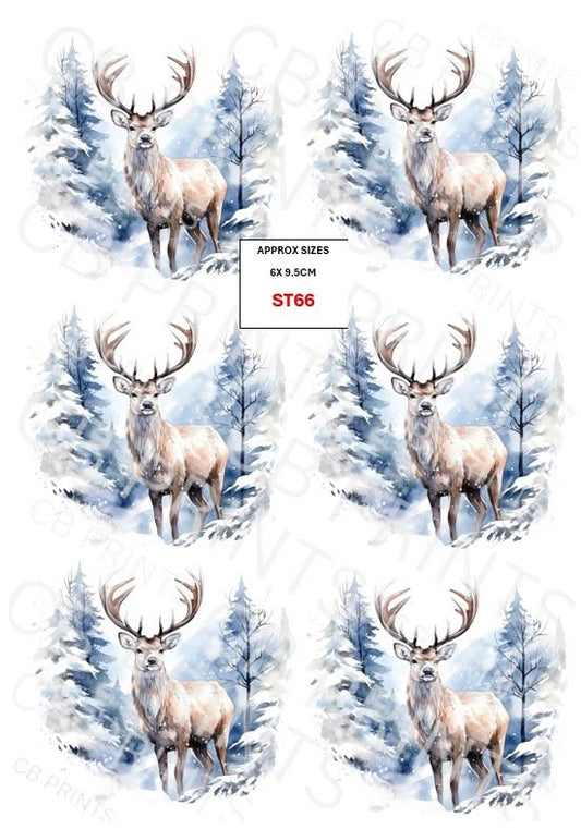 Stag Decoupage Print ST66 | Mulberry Paper