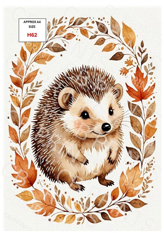 Hedgehog Decoupage Print H62 | Mulberry Paper