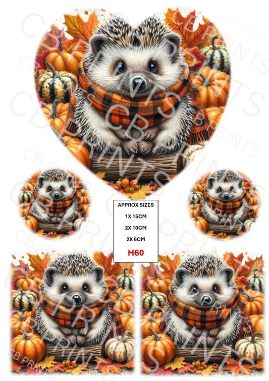 Hedgehog Decoupage Print H60 | Mulberry Paper