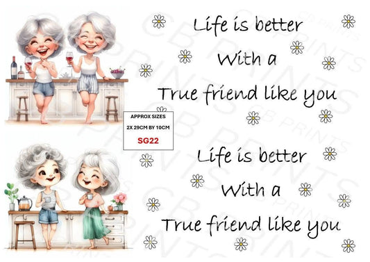 Friendship Decoupage Paper SG22 – Mulberry Paper Print