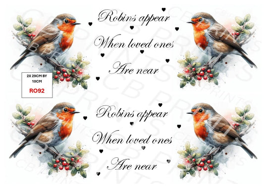 Robin Decoupage Print RO92 | Mulberry Paper