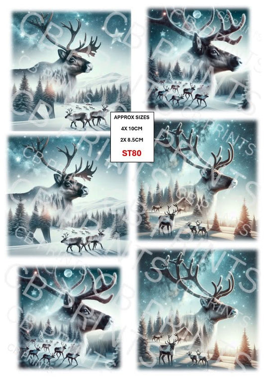 Stag Decoupage Print ST80 | Mulberry Paper