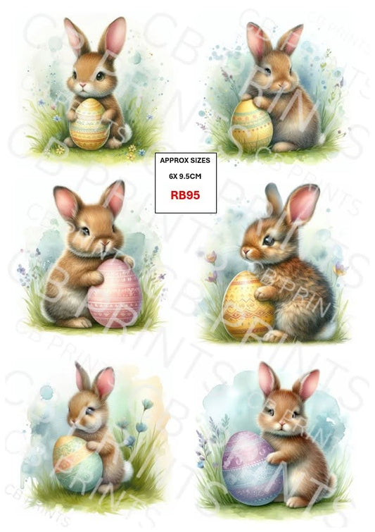 Easter rabbit Decoupage Paper RB95 – Mulberry Paper Print