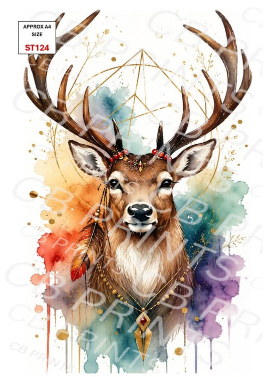 Stag Decoupage Print ST124 | Mulberry Paper
