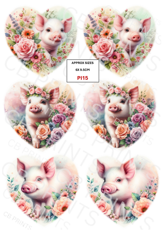 Pig Decoupage Print PI15 | Mulberry Paper