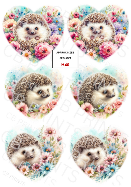 Hedgehog Decoupage Print H40 | Mulberry Paper