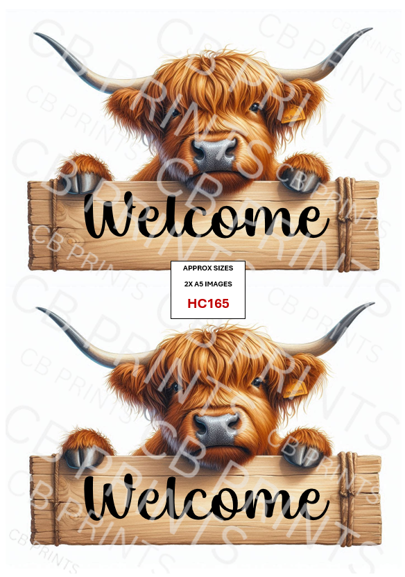 Highland Cow Decoupage Print HC165 | Mulberry Paper