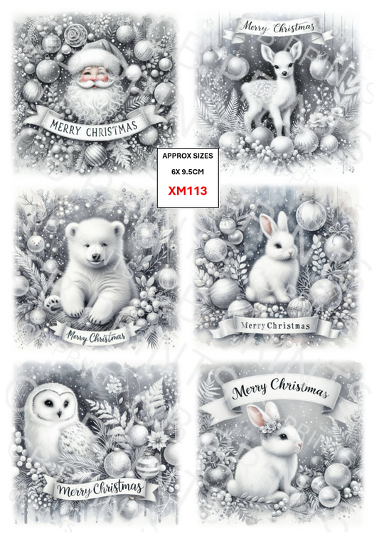 Mixed Christmas Decoupage Paper Print XM113 – Mulberry Paper