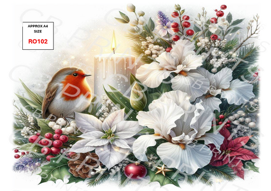 Robin Decoupage Print RO102 | Mulberry Paper