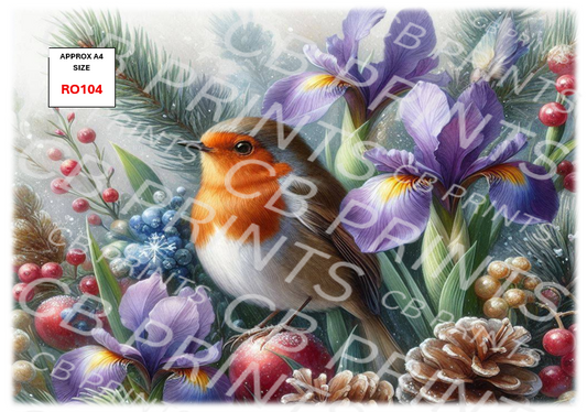 Robin Decoupage Print RO104 | Mulberry Paper