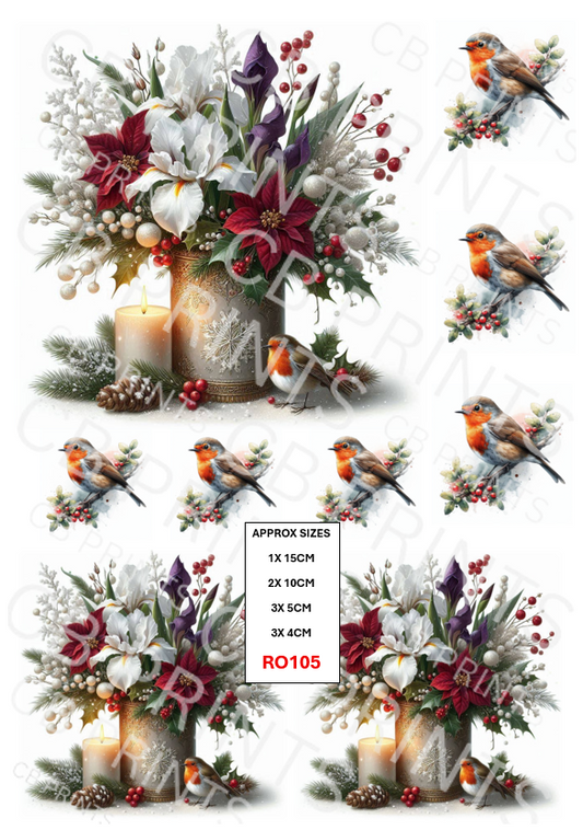 Robin Decoupage Print RO105 | Mulberry Paper