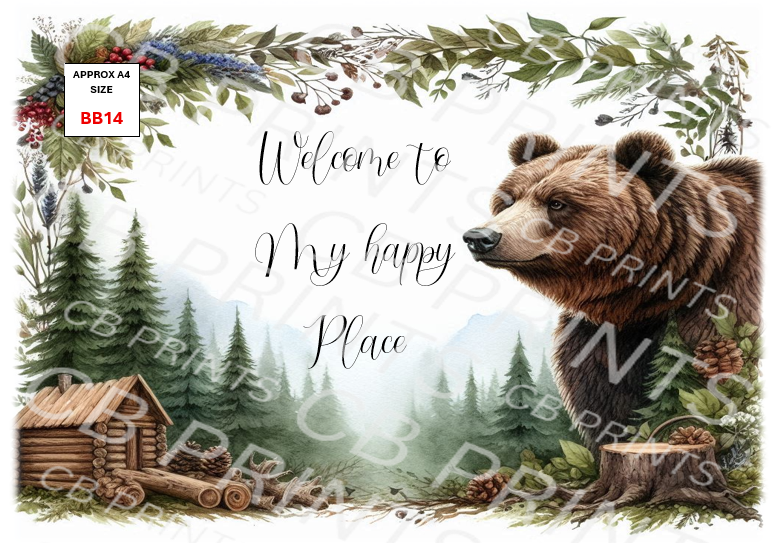 Brown Bear Decoupage Paper BB14 – Mulberry Paper Print