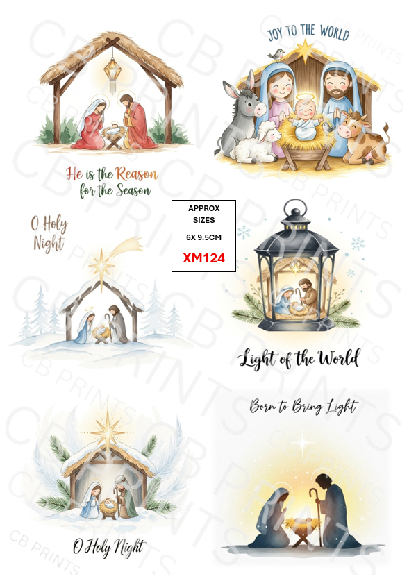 Christmas Nativity Decoupage Paper Print XM124 – Mulberry Paper