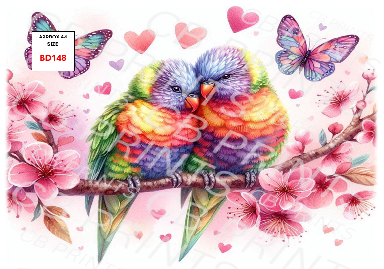 Love bird Bird Decoupage Print BD148 | Mulberry Paper