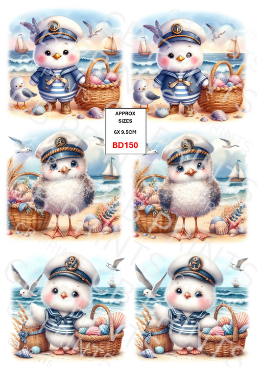 Seagull Decoupage Print BD150 | Mulberry Paper
