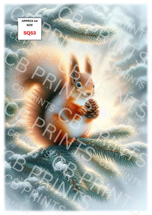 Squirrel Decoupage Print SQ53 | Mulberry Paper